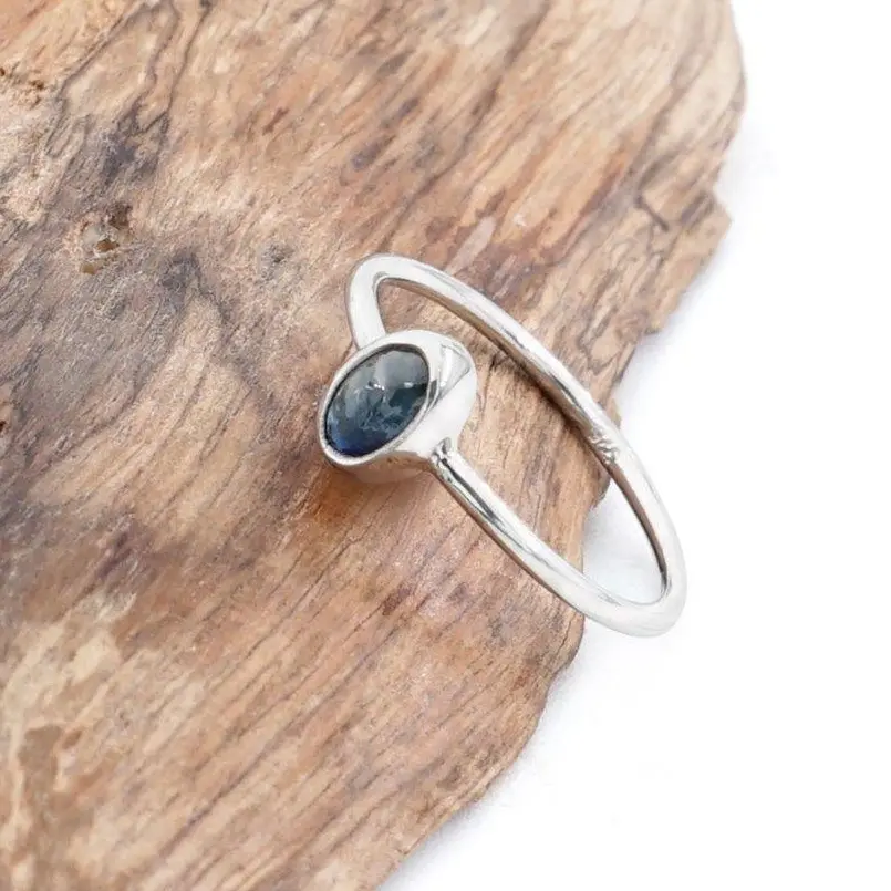 Cincin Imut Blue Safir Bangkok Natural Perak Asli 925 Safrina