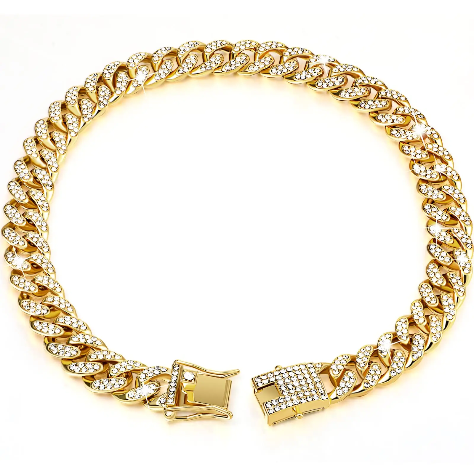 Faux Gem Decor Pet Collar, Adjustable Pet Collar, Artificial Diamond Dog Chain, Pet Necklace for Small Medium Dogs & Cats