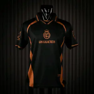 Blessing Apparel Jersey Fantasy Real Madrid Full Printing Vintage Retro Pilihan Bahan Dry Fit Nyaman untuk Berolahraga Desain Retro Autentik Bahan Berkualitas Tinggi Cetak Nama Nomor Punggung Tersedia