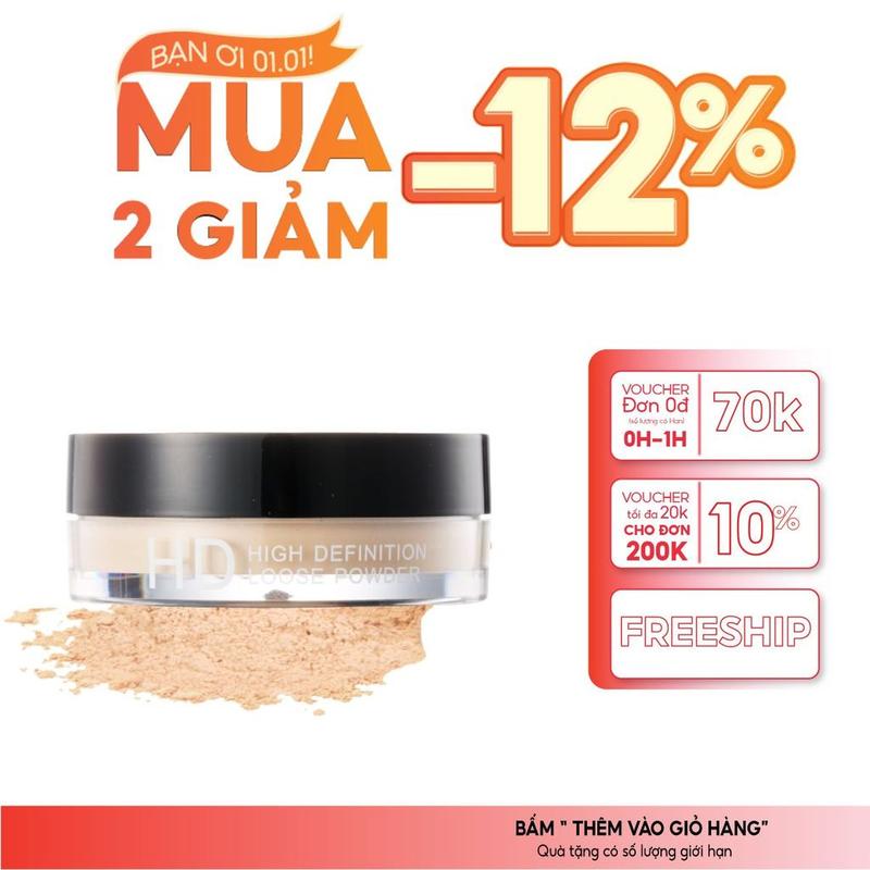  Phấn phủ ARTMISS HD LIGHTWEIGHT LOOSE POWDER kiểm soát dầu nhờn giúp giữ nền lâu trôi 7.5g Cosmetic Mỹ Phẩm 