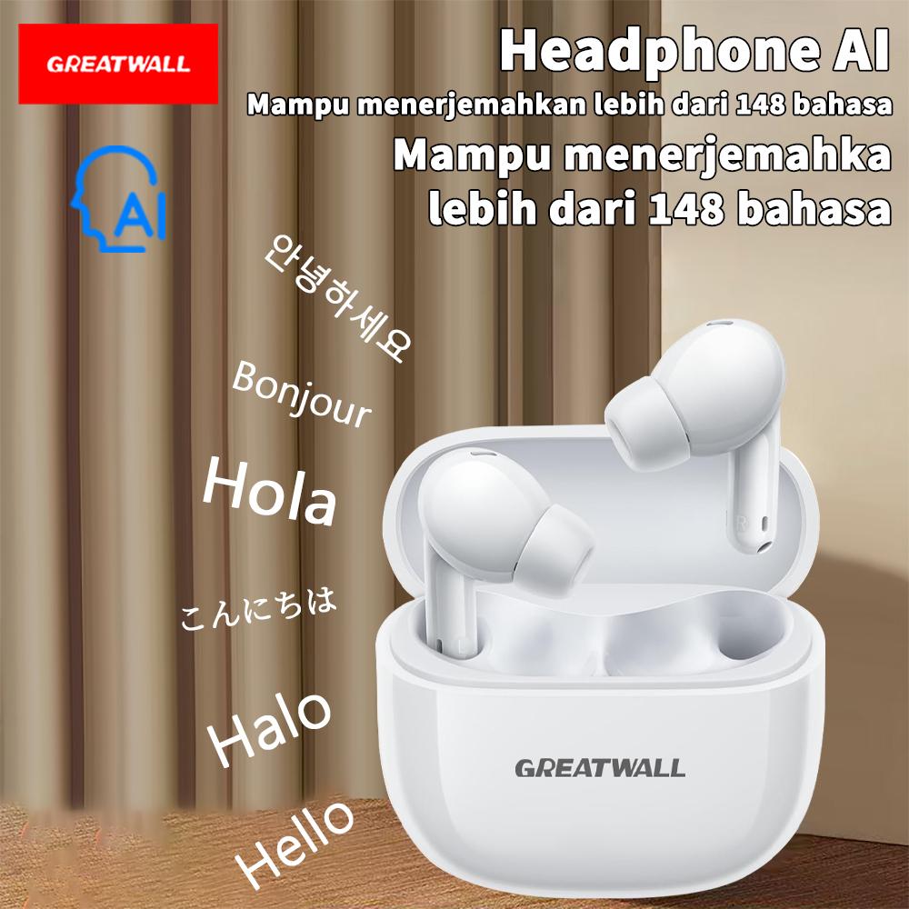 AI Greatwall Original TWS Headset Bluetooth Nirkabel Bluetooth 5.3 Earphone Earbud Olahraga Headset Musik Sentuh Cerdas Untuk Semua Ponsel Pintar
