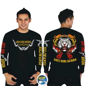 Kaos Distro Pria Lengan Panjang - KAOS SILIWANGI - Kaos Oblong Pria Dewasa - Tshirt -  Baju Hitam Lembut Nyaman