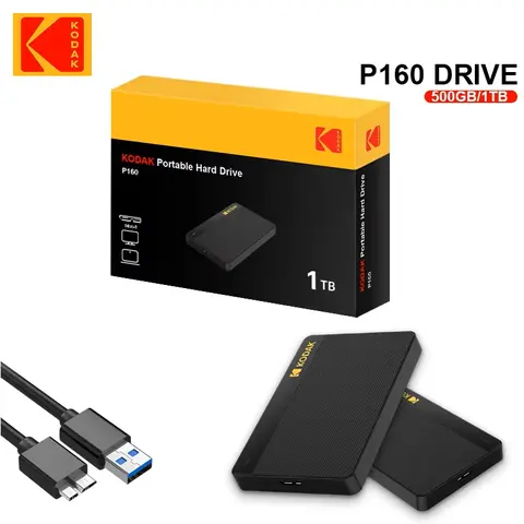 Ổ Cứng Di Động KODAK P160 500GB 1TB HDD USB 3.0 Tốc Độ Cao Chính Hãng Bảo Hành