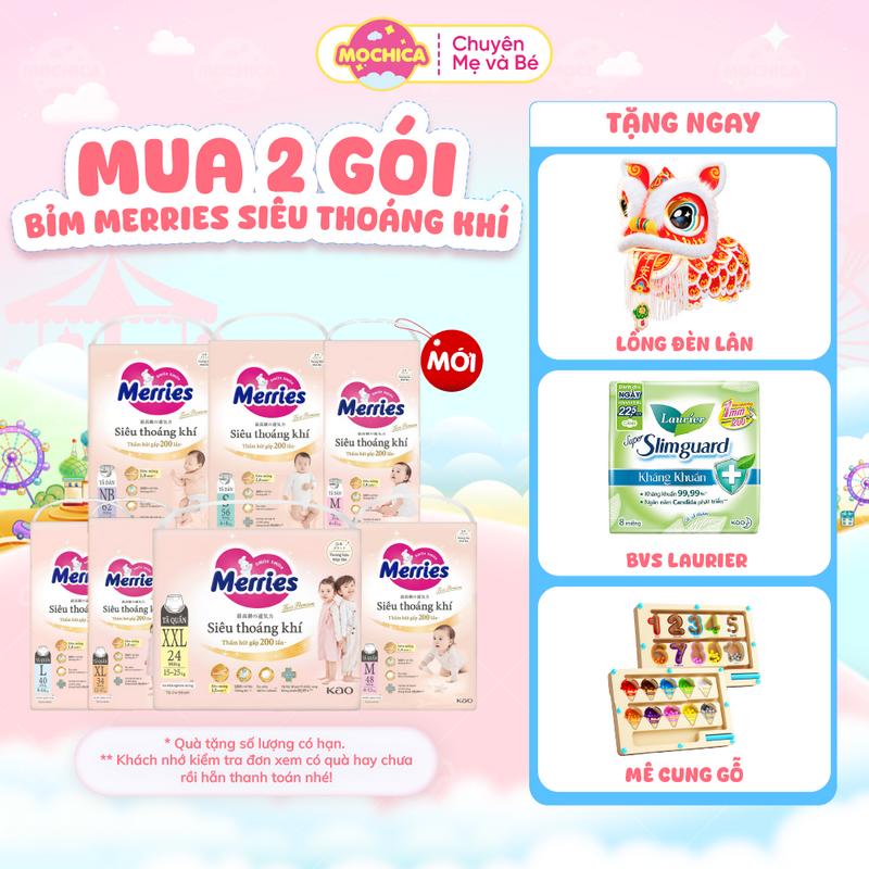 Tã Dán/Quần Merries Thoáng Khí, thấm hút,êm mềm mỏng nhẹ Đủ Size…