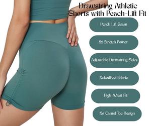 Naked-Feel 3-Inch Yoga Shorts–Drawstring Athletic Short with Peach-Lift Fit for Fitness & Gym [YA37]