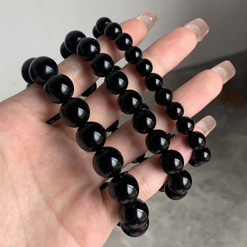 Product Introduction of Natural obsidian Bead Bracelet 8MM,10MM,12MM,14MM size obsidian bracelet 1