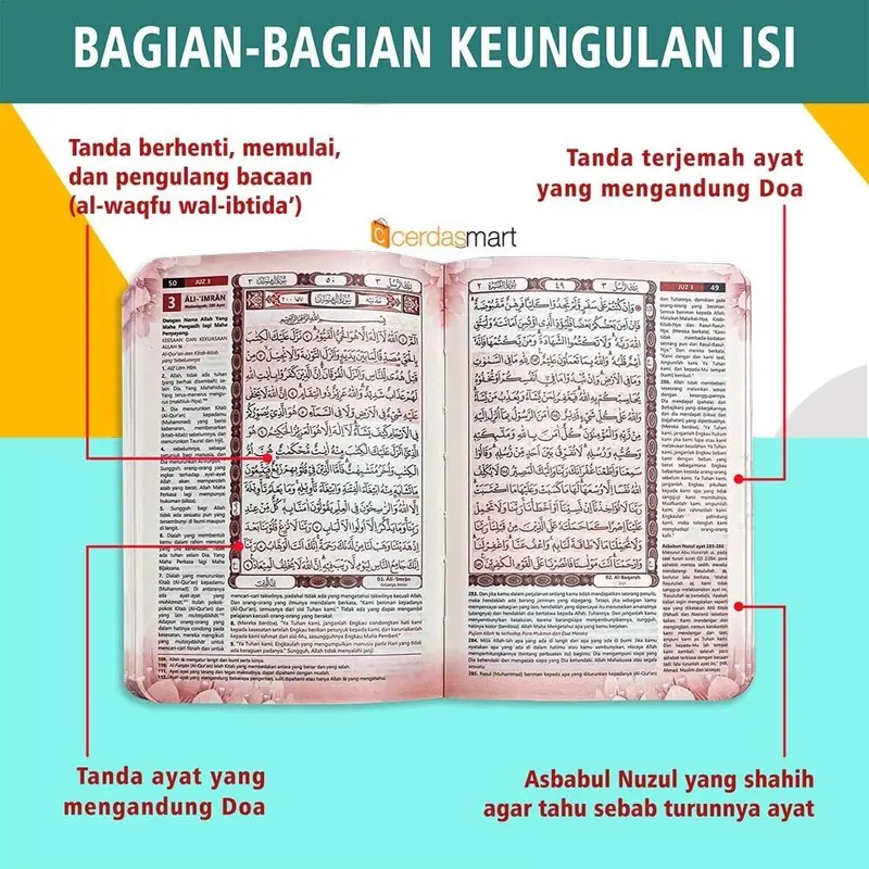 Al-Quran Custom Nama & Cover Terjemah Ukuran A6 Kaleb Resleting Bonus Pin Alquran 3