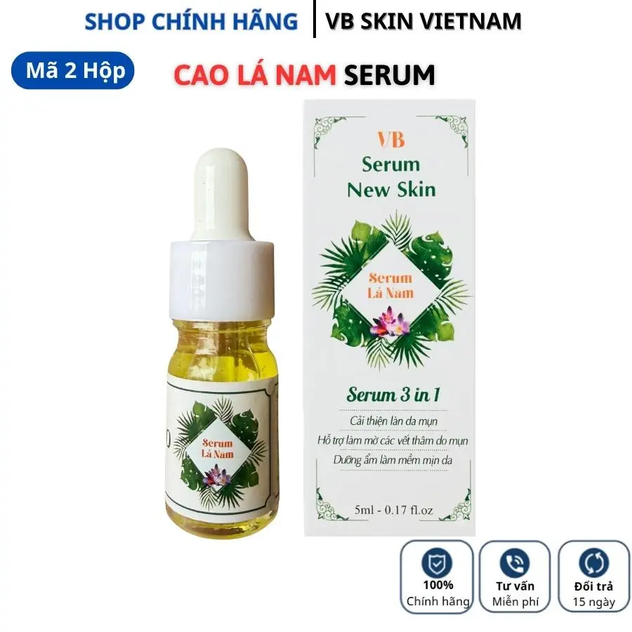COMBO 2 SERUM LÁ NAM - SERUM NEW SKIN Cải Thiện Mụn Và Thâm 3 In 1 Cao Cấp Không Chứa Corticoid