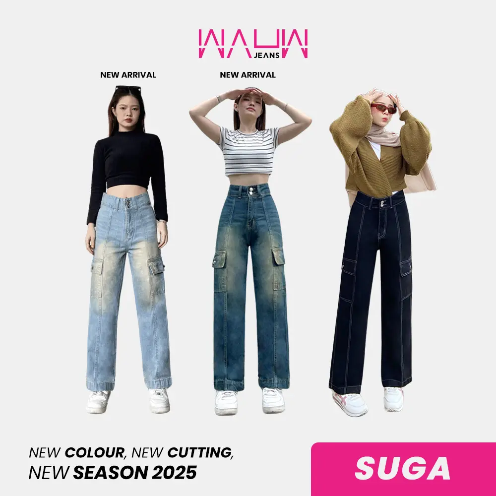 WAUW - ALL NEW SUGA Highwaist Basic Cargo Jeans Cat. 1