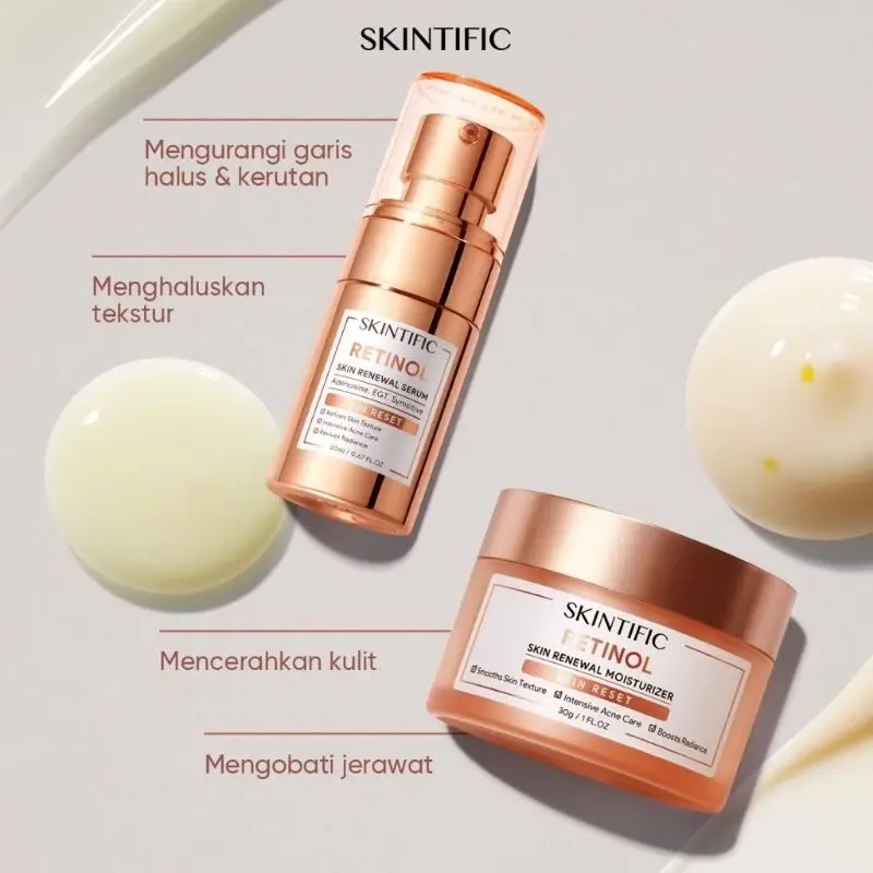 Skintific - Retinol Skin Renewal Moisturizer 30g/Retinol Skin Renewal Serum 20ml