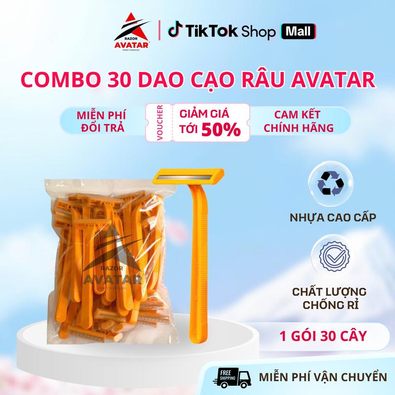 Combo 30 Cây Dao Cạo Râu Cán Vàng 30 cây túi Dùng Cho Spa Khách Sạn Siêu Tiết Kiệm Nhựa Cao Cấp Bền Bỉ AVATAR VIỆT NAM