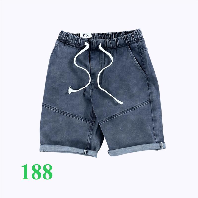 Quần Short Jean Nam Dây Chun chất liệu Jean Cotton Denim, co giãn thoải mái, phù hợp thời trang Có Túi  Cotton Menswear Quần Lửng quần  jean 1
