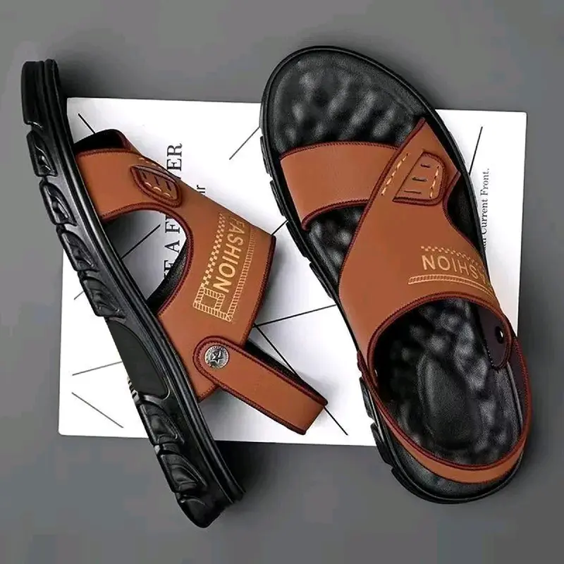 Sandal Original Selop Pria Slip On Nyaman Kuat Empuk Hitam Coklat Cowok Kasual Sendal Laki-laki Kasual 7
