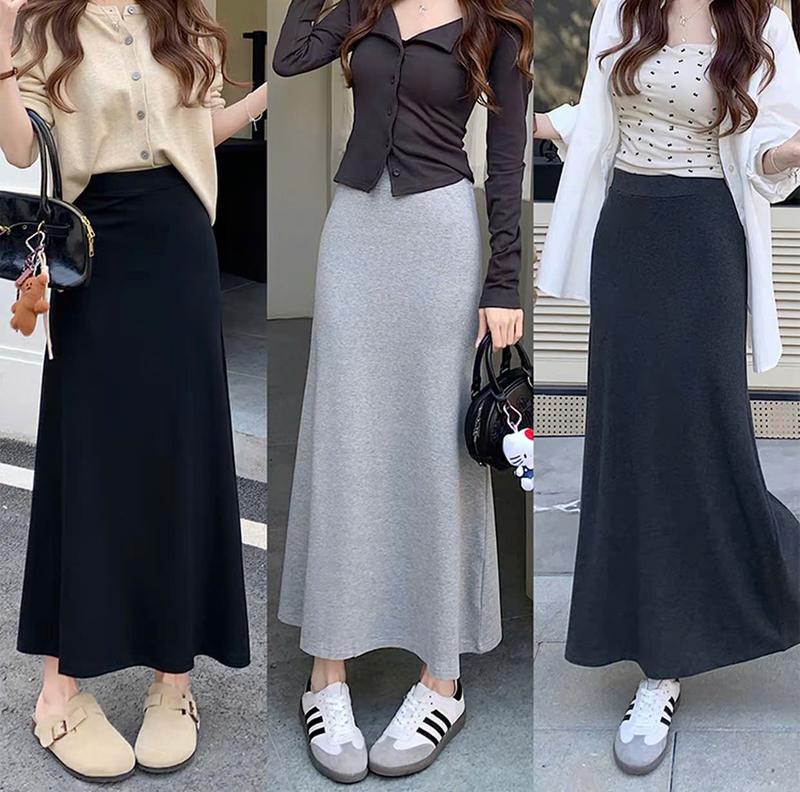  Chân váy nỉ thu đông dáng A xoè nhẹ cạp cao tôn dáng mặc đi chơi đi làm đều xinh. Chân váy dáng dài mặc tôn dáng. 