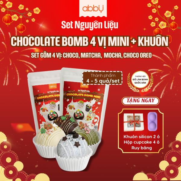 ABBY - TẶNG KẸO TRANG TRÍ Set nguyên liệu Chocolate Bomb Chocobomb - Thành phẩm 8-10 quả - Tự làm socola giáng sinh tại nhà - Quà tặng valentine handmade