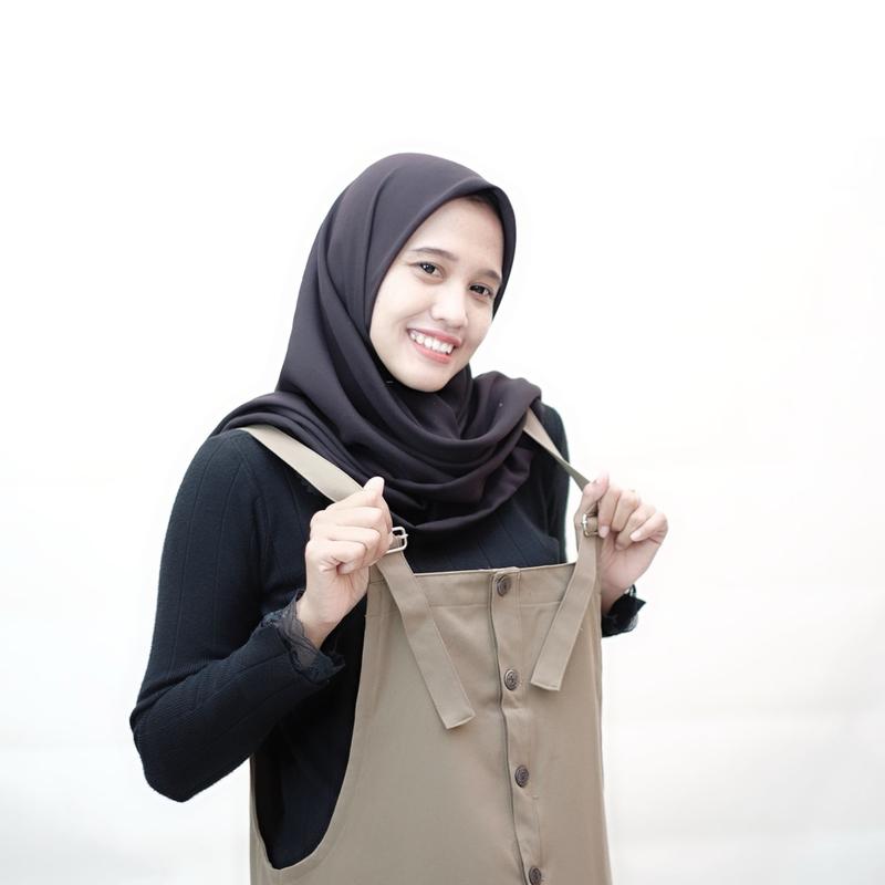 Overall wanita korean style terkini remaja dewasa panjang fashion muslimah 5