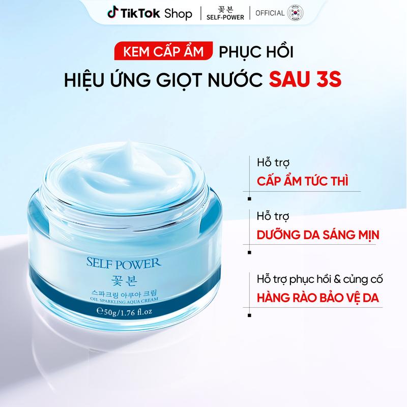  Kem Dưỡng Ẩm Da Mặt Water Gel Hiệu Ứng Giọt Nước Mỏng Nhẹ Làm Dịu Da Cấp Ẩm Hỗ Trợ Dưỡng Sáng Self Power Chính Hãng Dành Cho Mọi Loại Da Kem Dưỡng HA Cấp Nước Skincare Cho Cả Nam Và Nữ  50g  