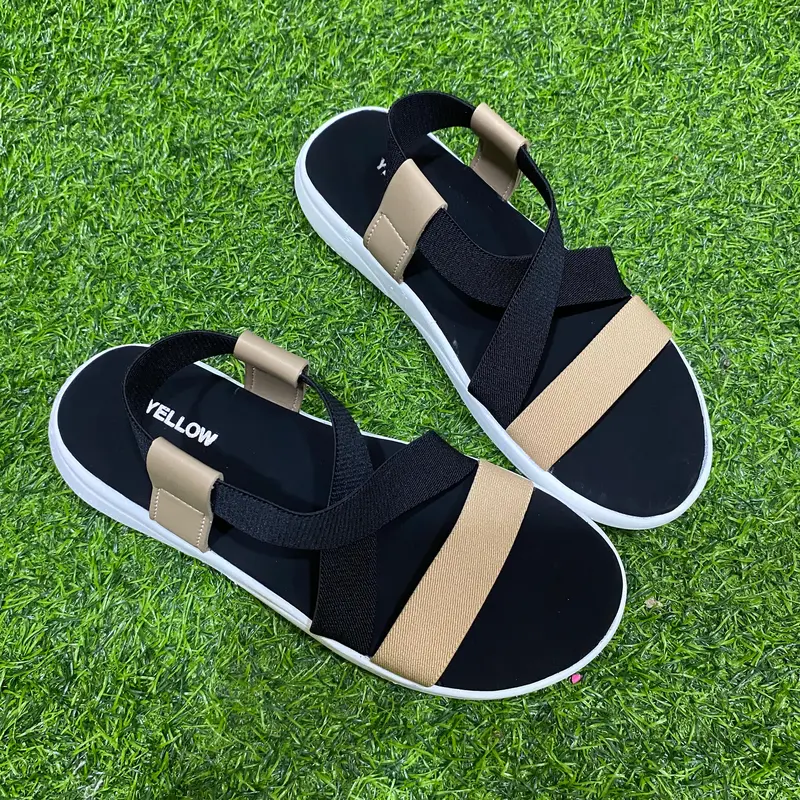 Yellow Jafna - Sandal Wanita Tali Silang Karet Elastis Anti Slip - Nyaman Dipakai Harian 2