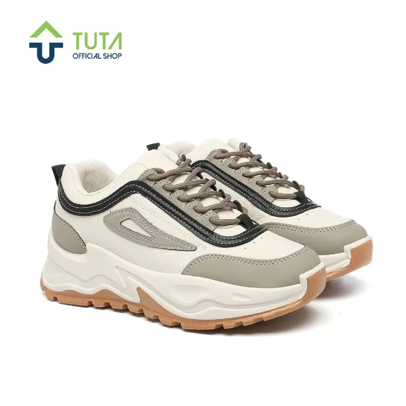 TUTA Shiyeon Sepatu Sneakers Wanita Putih Sport Kasual Cream 604 Karet Shoes Casual 0