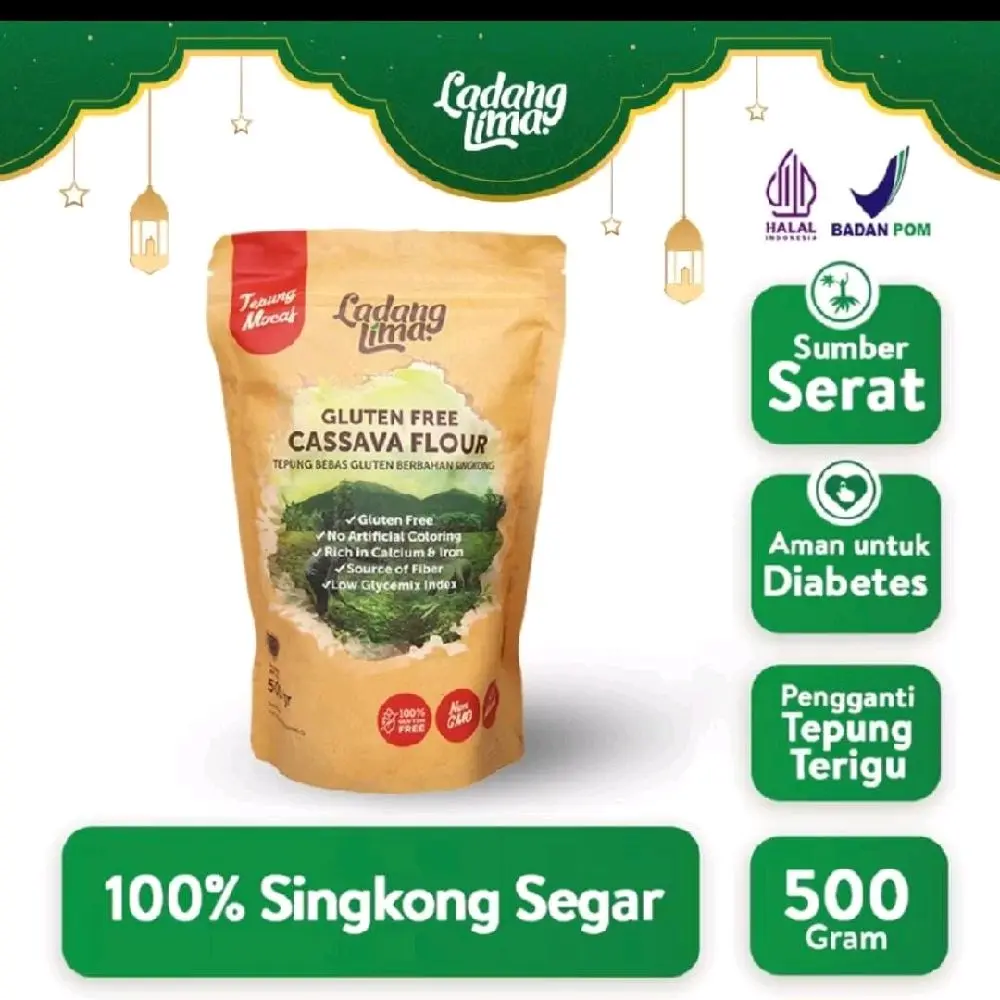 Tepung Mocaf APF 500g - Tepung Singkong Ladang Lima Gluten Free Bahan Pengganti Terigu