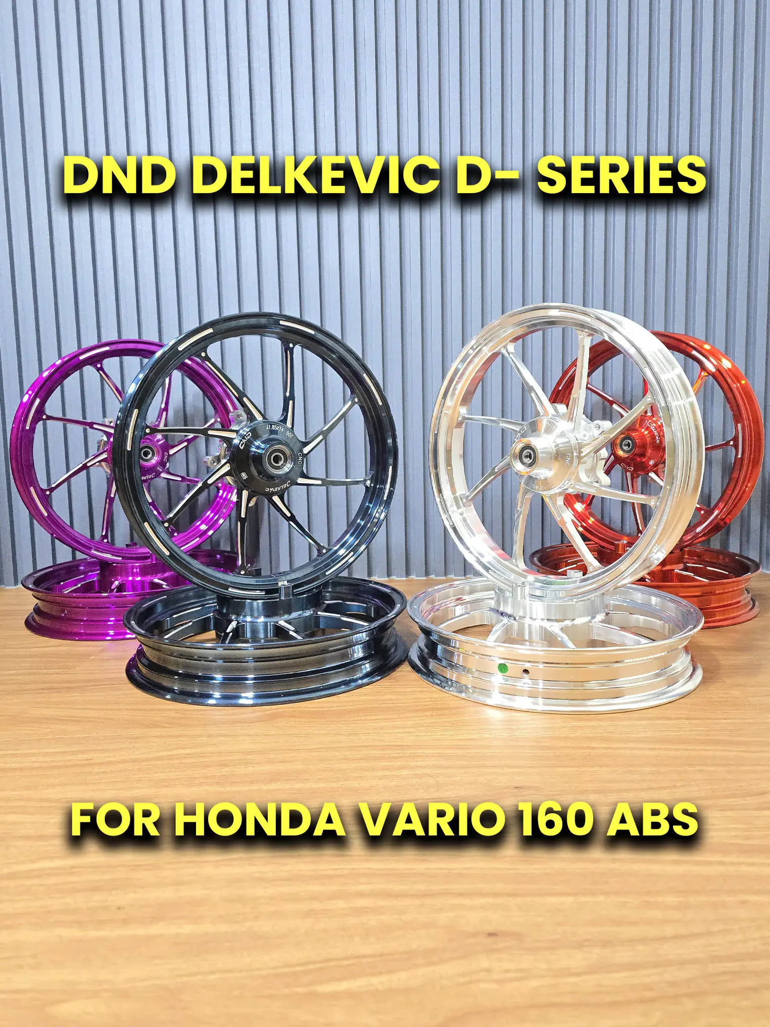 VELG DELKEVIC MODEL M8/ D-SERIES RING 14 LEBAR 185 215 PLUG AND PLAY VARIO 160 ABS CBS VARIO 125 150 NEW OLD LED MIO BEAT VARIO 110 SCOOPY MIO M3 PCX 160 Motorcycle