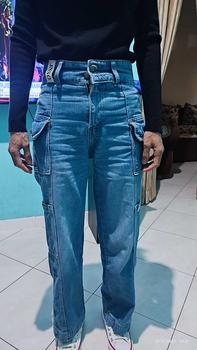 Product Review of HANDS UP - JINISO Cargo Baggy Celana Jeans Wanita Highwaist from d**a 3