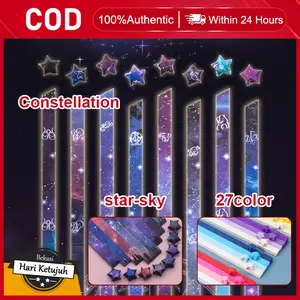 540pcs Kertas Origami Neon – untuk DIY, Dekorasi Bercahaya Malam, Mudah Dilipat (Anak/Perayaan)