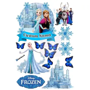 Hiasan kue Frozen elsa Anna custom nama happy birthday topper kue