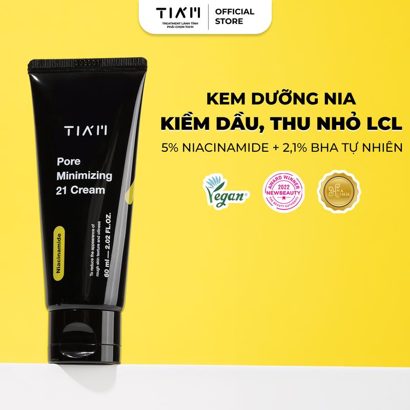 KOL - Kem Dưỡng Niacinamide 5% + BHA 2.1% Dành Cho Da Dầu Và Da Hỗn Hợp - Tia'm Pore Minimizing 21 Cream 60ml