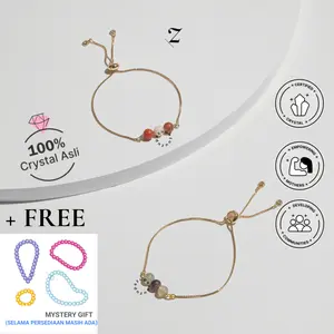 Zupazupazuu Adjustable Regular Bracelet - Gelang Crystal Bracelet Platinum Silver Gold 6mm Wanita Pria