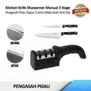 Knife Sharpener - Triple Head Alat Pengasah Pisau Gunting Tajam - zansenShop