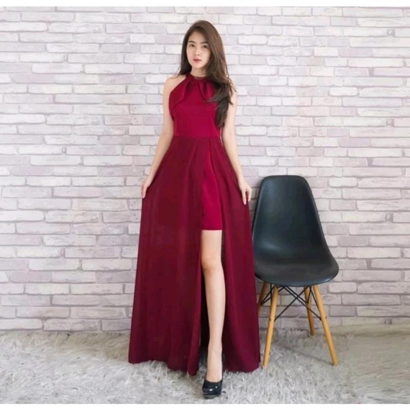 Product Introduction of Dress pesta 106095 / LONGDRES HEAVENY ANASTASIA HELTER NECK EKOR PANJANG formal 8