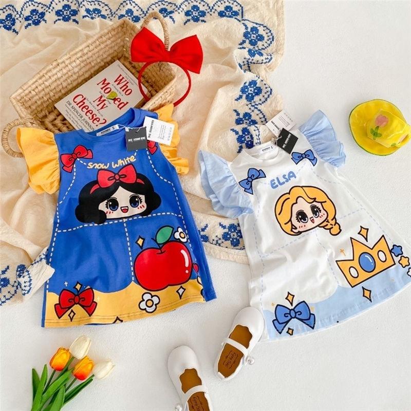 Product Introduction of Candytown Dress Anak Perempuan Putri Kartun Elsa Karakter Princess Baju Putih Dan Biru elsa and snow 1