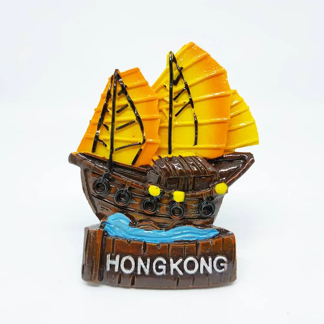 Fridge Tempelan Magnet Kulkas Souvenir Negara Hongkong Hong Kong Kapal Ship 28