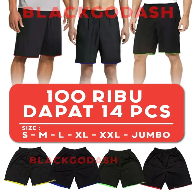 Promo Hemat 100 Rb Dpt 14 PCS Celana Pendek Pria Wanita Size S M L XL XXL Jumbo Dewasa Melar Sport  Remaja  Boxer  Santai  Tidur  Lembut  Shorts Panjang Distro Cowok Surfing Katun 0