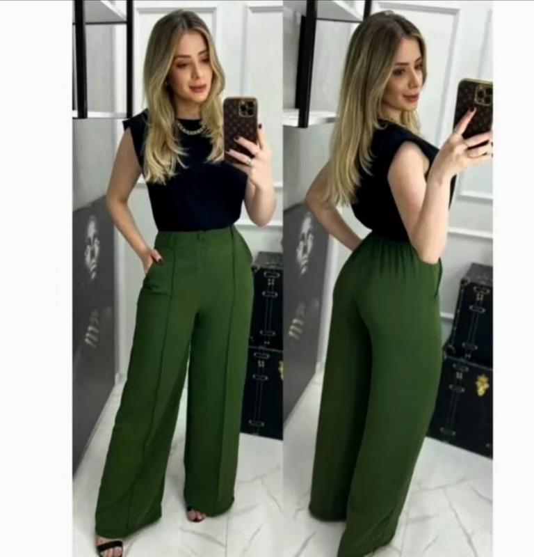 CALÇA FEMININA PANTALONA DUNA COM FORRO TENDENCIA 2025