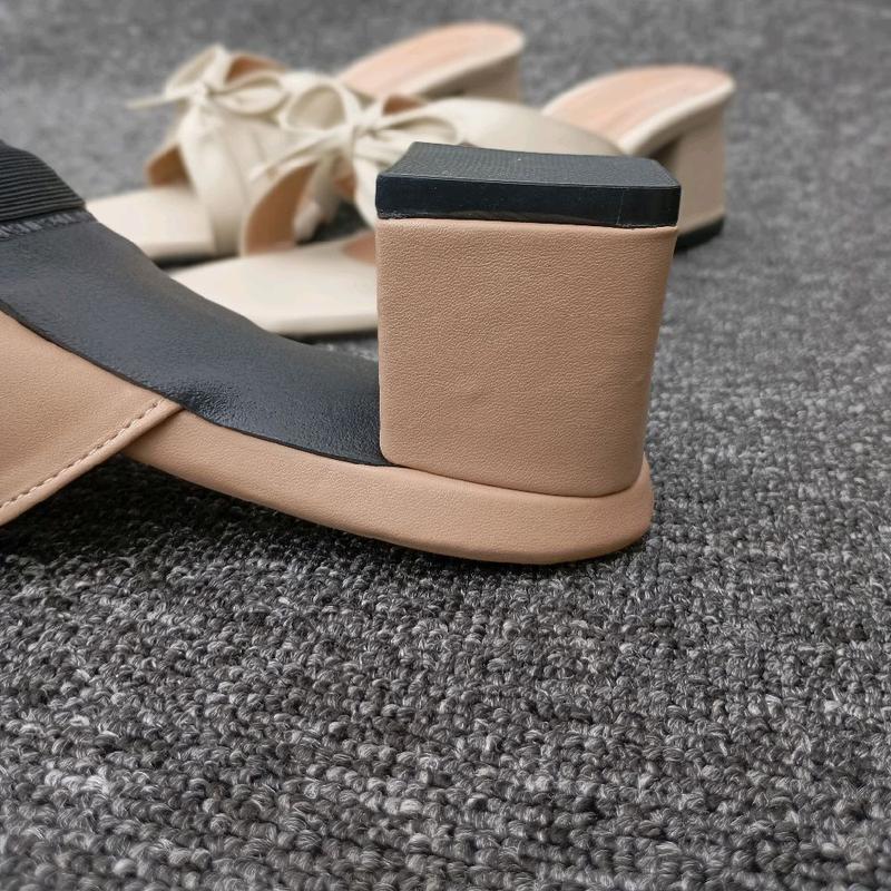 Tahu Sandal Akyra Mules Heels 5cm Wanita dengan Motif Pita Slop - Karet, Sneakers, Shoes Pesta Hak 6