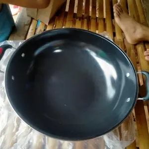 WAJAN ENAMEL PANCI HITAM KUPING GAGANG PANJANG WAJAN ANTI LENGKET ANTI GORES Alat Kitchenware