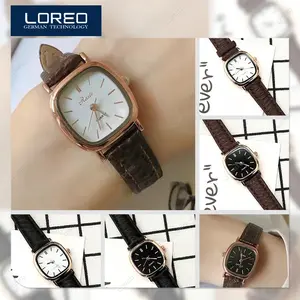 Loreo - Jam Tangan Wanita Strap Pu Croco Analog Quartz Model Retro