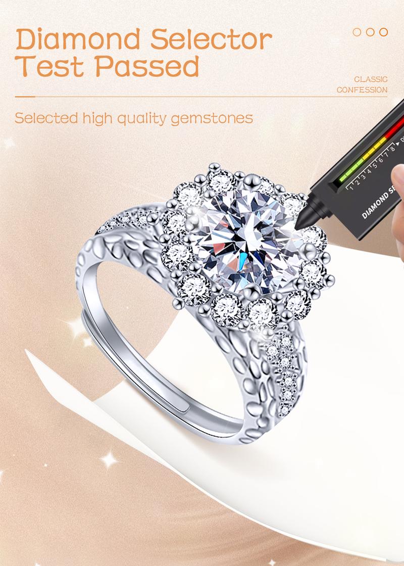 Product Introduction of 【003Harga telah dibanting, segera di CO】Chard Wake Cincin Wanita Berlian Perhiasan Tunangan Ukuran Bebas 2 Karat Cincin Cewek  CWR021 6