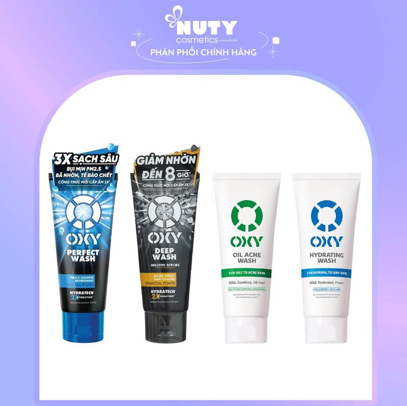 [Tặng Hộp Móc Khoá Ngẫu Nhiên] Kem Rửa Mặt Giúp Làm Sạch Oxy Perfect Wash/Oxy Oil Acne Wash/ Deep Wash Scrub/Hydrating Wash 100g 1