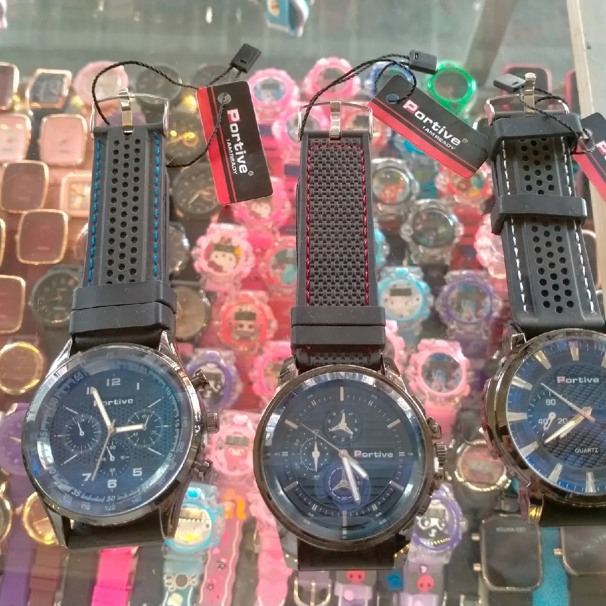 jam tangan cowok bahan karet stainless steel back free box jam