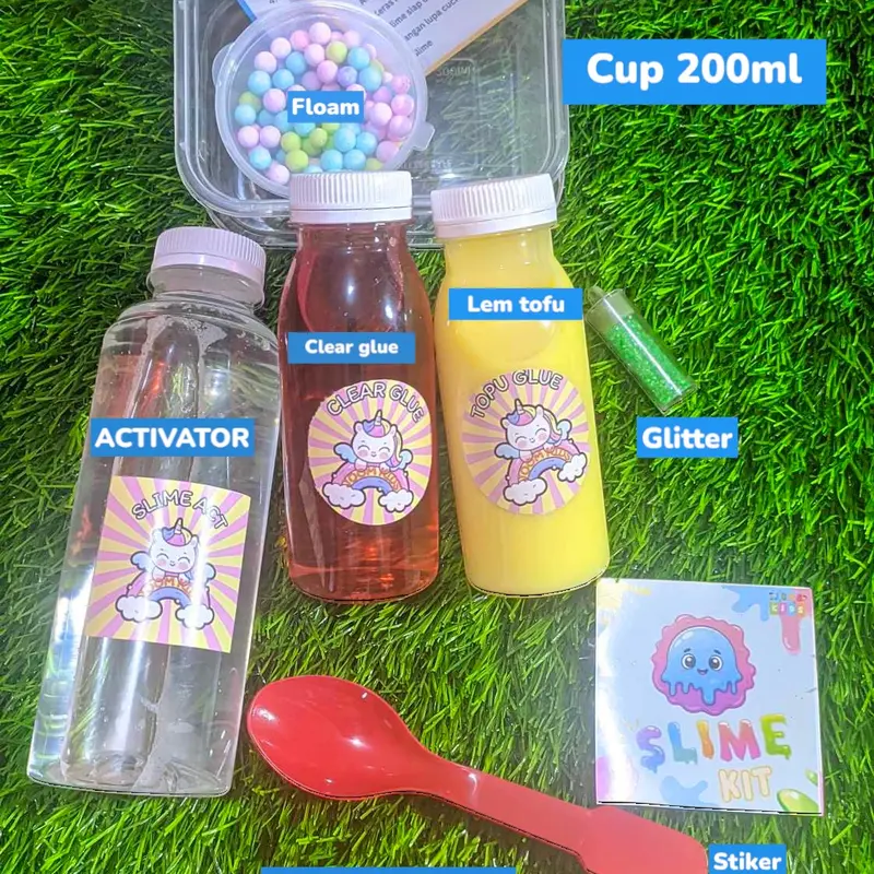 Slime kit ekonomis TOFU dan CLEAR GLUE terlengkap selim 1
