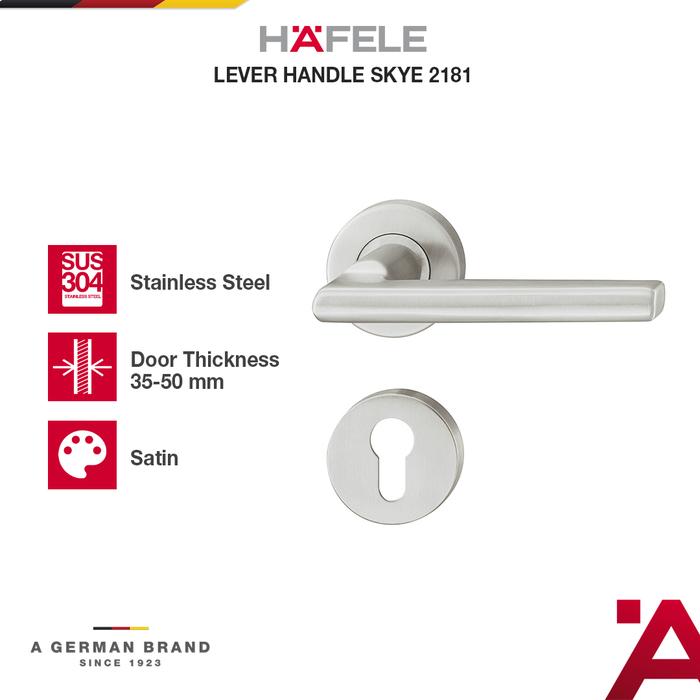 Gambar Hafele LDH 2181 Gagang Kunci Pintu/Pintu Rumah Satin Stainless Steel 304 - Pegangan Pintu Set Model Kekinian Handle Lock Door Premium Bedroom Living Room dari HAFELE Kota Bekasi Tokopedia