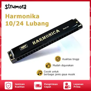 Strumora Harmonika Diatonic 10 Mall Holes dan 24 Mall Holes Key C dan Harmonica Swan 10 Holes asli  Key C Blues Jazz
