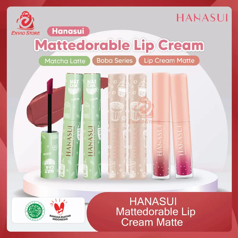 ENVIO - HANASUI Mattedorable Lip Cream Matte / Mattedorable Boba Series / Matcha Latte Series 0