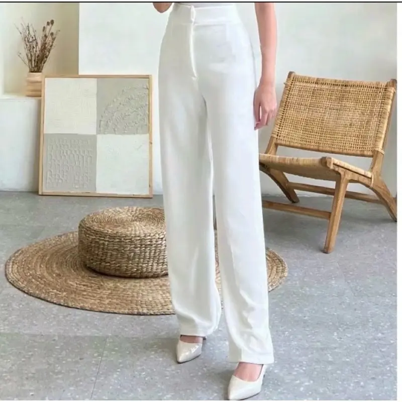 Sivafashion-Cozie Knit Pants Celana Highwaist Panjang Wanita Kulot Rib Premium / Celana Panjang Korean Style Anti Kusut Kulot Basic Pinggang Karet Kulot Standar