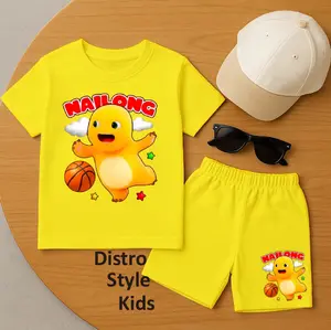 DISTRO STYLE KIDS-SETELAN ANAK PEREMPUAN NAILONG UNTUK USIA 1-8 TAHUN / SETELAN ANAK PEREMPUAN & LAKI LAKI BAHAN KATUN COMBED / SETELAN FASHION ANAK / SETELAN ANAK KAOS LENGAN PENDEK DAN CELANA PENDEK MOTIF NAILONG / SETELAN BAJU ANAK TERBARU VIRAL