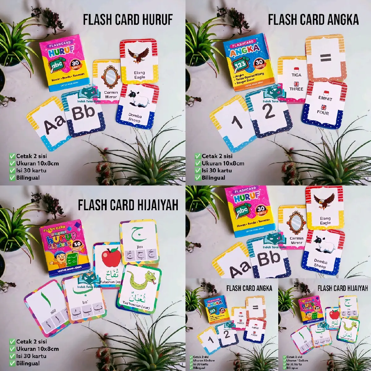 LM - Flashcard Flash Card Kartu Bermain Tebak-Tebakan Huruf Angka Berhitung Matematika Hijaiyah Bahasa Arab Murah Toys