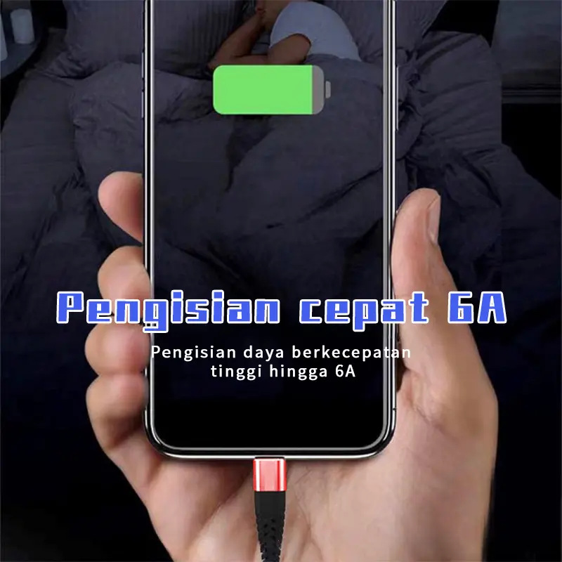 Kabel Pengisian Cepat 120W dengan Panjang 3.0A Kabel data Fast Charging USB Micro / USB Type C 1M Kabel Pengisi Daya untuk Samsung Xiaomi Vivo Oppo Huawei Quality Dikepang Kabel Data 5